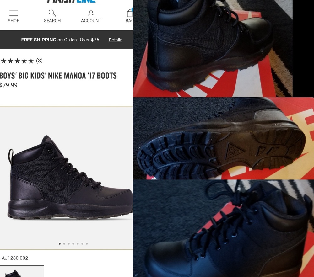 New Boys 7Y Nike Manoa Boots